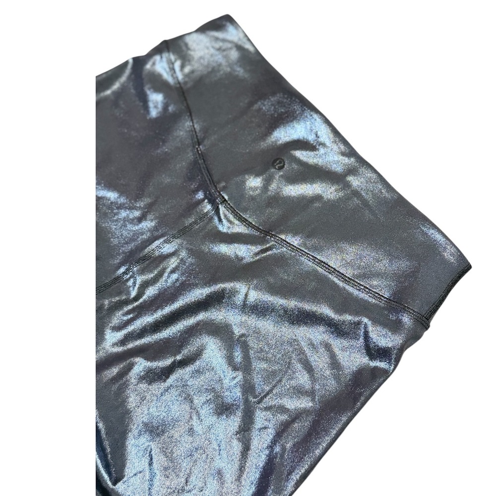 Lululemon Align High-Rise 25' Foil Shine Black Leggings Sz 12 Yoga Cybercore - Picture 9 of 12